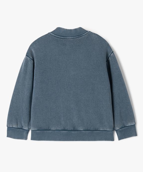 Sweat boutonné avec motif brodé et intérieur molletonné garçon vue3 - GEMO (ENFANT) - GEMO