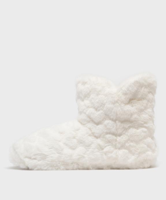 Chaussons boots en fourrure imitation à pompons femme  vue3 - GEMO 4G FEMME - GEMO