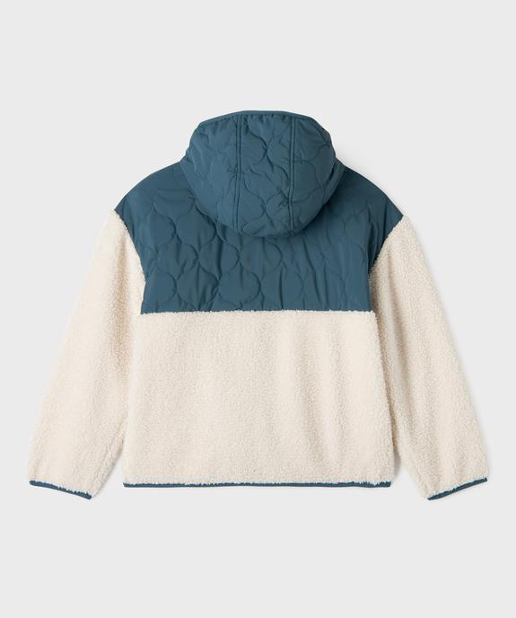 Sweat zippé à capuche bi-matières garçon vue5 - GEMO (JUNIOR) - GEMO