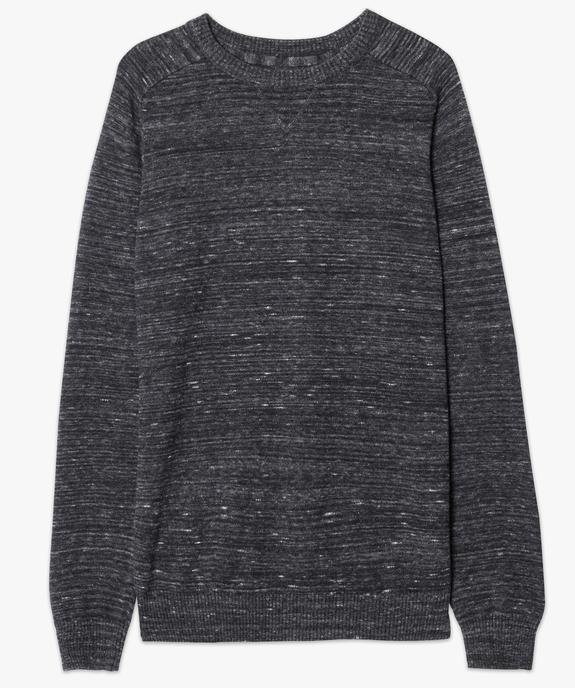 Pull homme en coton fin avec finitions bord-côte  vue4 - GEMO (HOMME) - GEMO