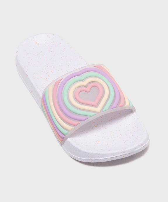 Mules de piscine à motif coeur fille vue5 - GEMO (PLAGE) - GEMO