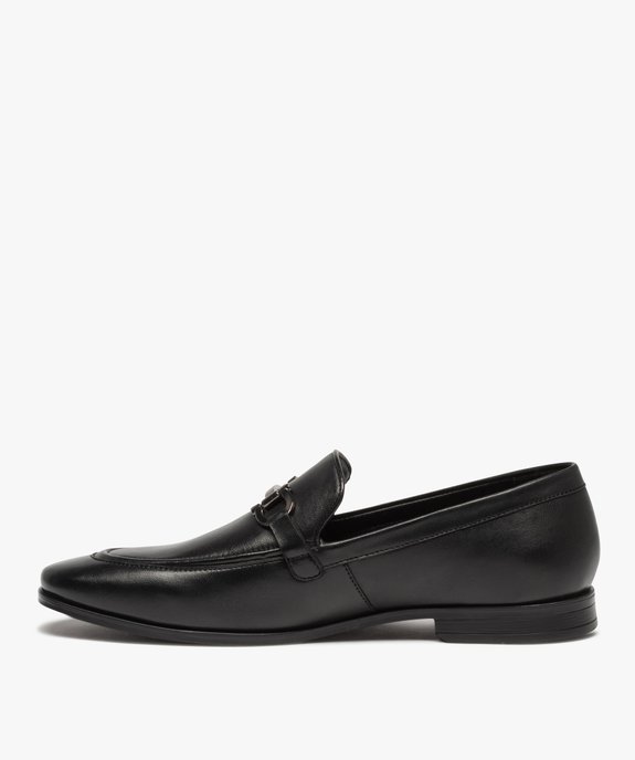Mocassins homme style loafers dessus cuir uni vue3 - GEMO(URBAIN) - GEMO