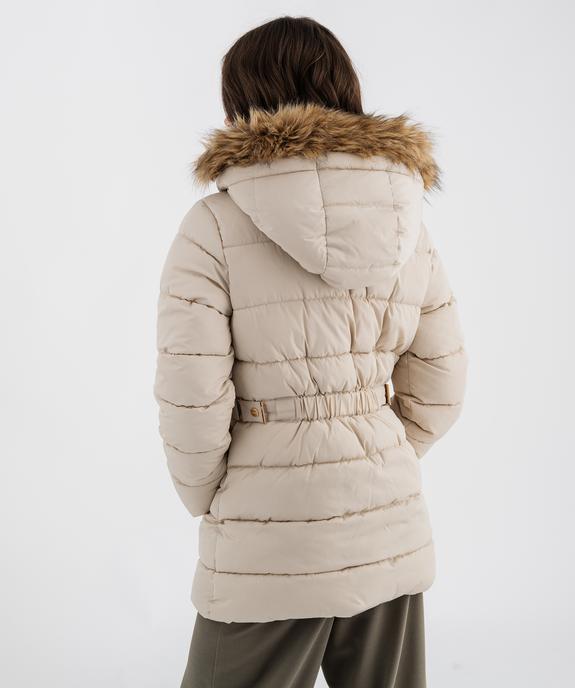 Doudoune mi-longue à capuche femme vue3 - GEMO 4G FEMME - GEMO