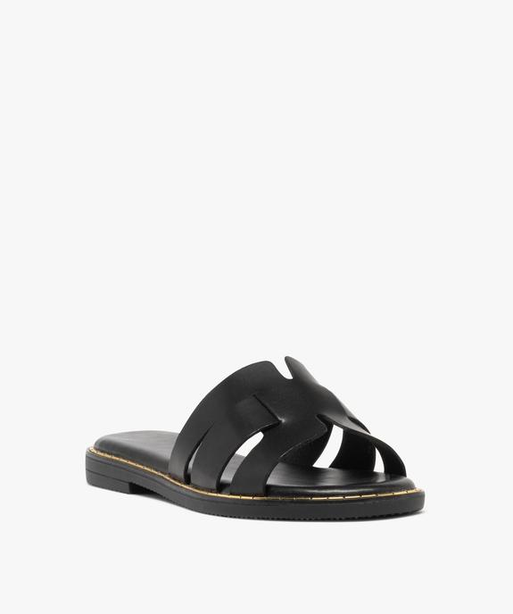 Mules femme plates dessus larges brides unies vue8 - FOLLOW ME - GEMO
