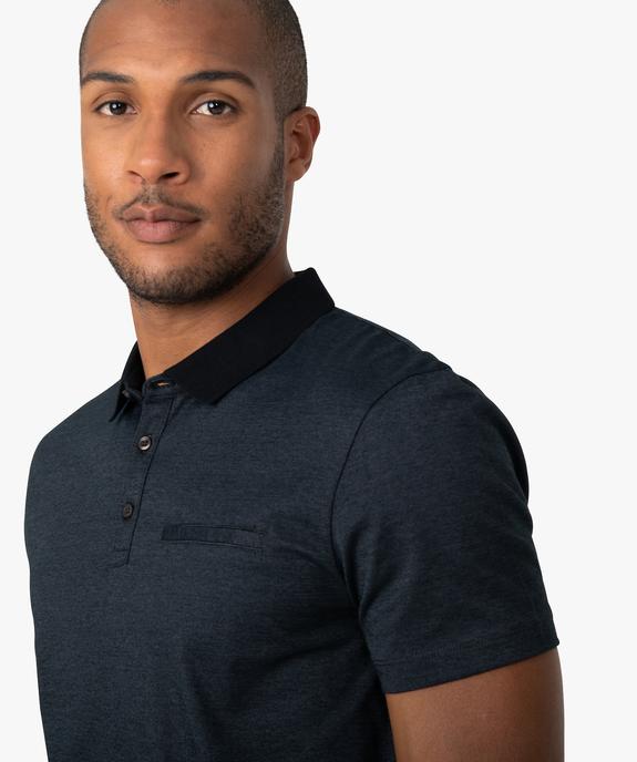 Polo homme à manches courtes à fines rayures vue2 - GEMO (HOMME) - GEMO