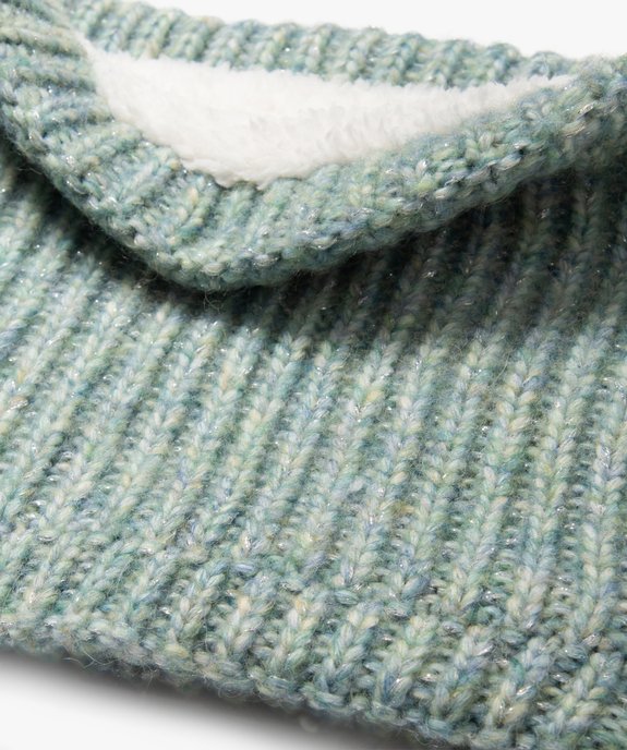 Echarpe snood en maille pailletée avec doublure sherpa fille vue2 - GEMO 4G FILLE - GEMO