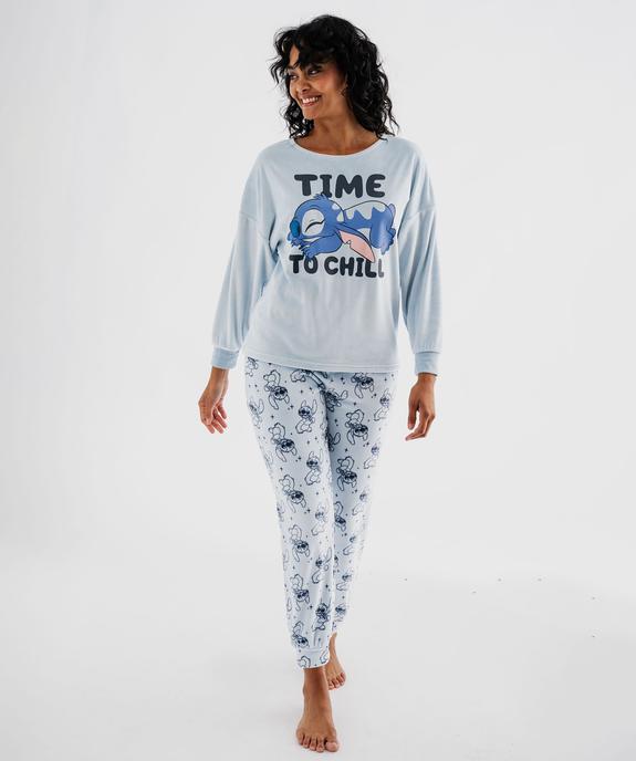 Pyjama en velours douillet imprimé femme - Stitch vue1 - LILO & STITCH - GEMO