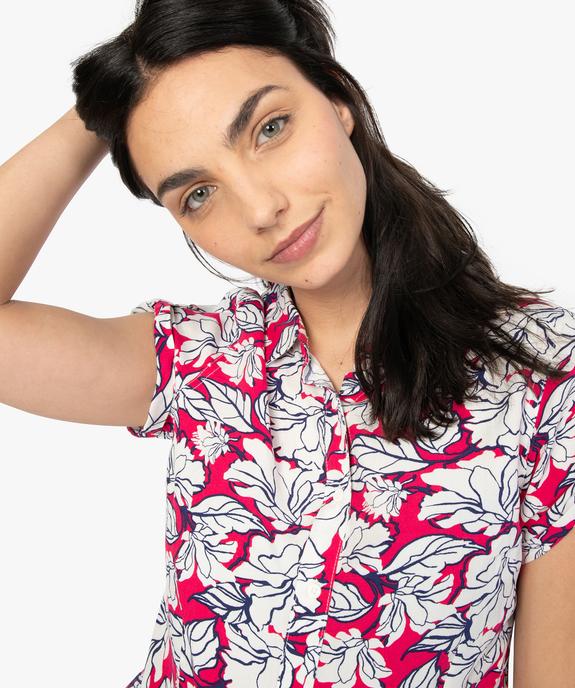 Chemise femme à manches courtes imprimée vue2 - GEMO(FEMME PAP) - GEMO