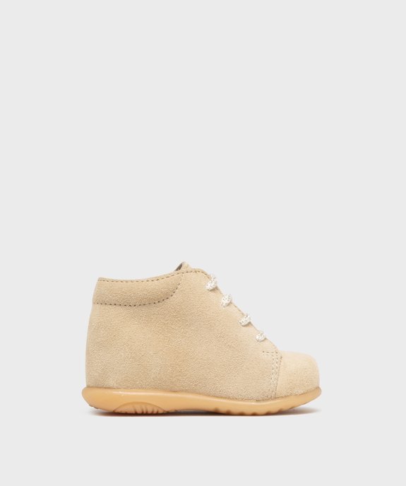 Chaussures premiers pas en cuir suédé à lacets bébé - Na ! vue2 - NA! - GEMO