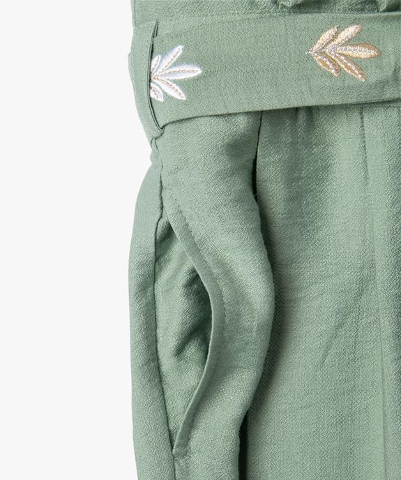 Combinaison longue en viscose à ceinture brodée fille vue3 - GEMO 4G FILLE - GEMO