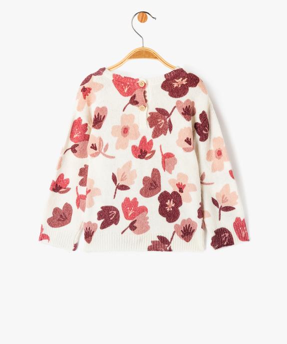 Pull en maille à motifs fleuris bébé fille vue4 - GEMO(BEBE DEBT) - GEMO