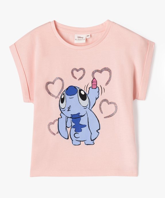 Tee-shirt manches courtes avec motif Stitch fille - Disney vue1 - LILO & STITCH - GEMO