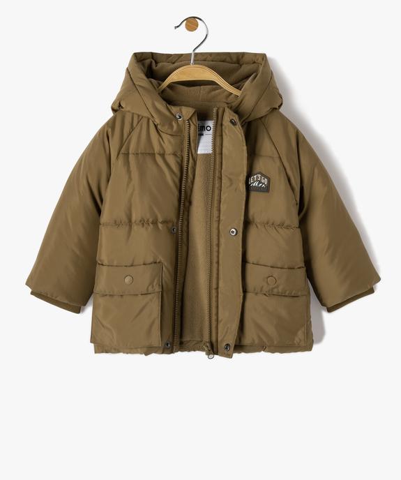 Blouson bébé garçon chaud à capuche et doublure polaire vue2 - GEMO 4G BEBE - GEMO