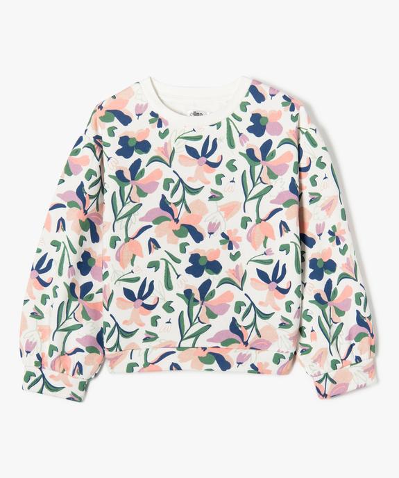Sweat coupe loose à imprimé fleuri fille vue1 - GEMO (ENFANT) - GEMO
