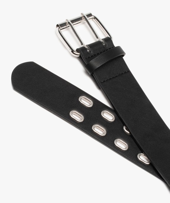 Ceinture femme à gros œillets métalliques et double ardillon vue2 - GEMO (ACCESS) - GEMO