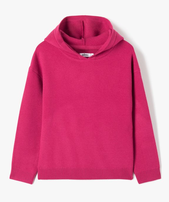 Pull fille à capuche avec rayures pailletées vue1 - GEMO (ENFANT) - GEMO