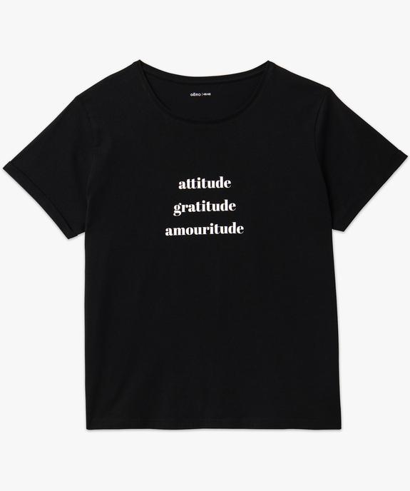 Tee-shirt à manches courtes avec message femme grande taille vue4 - GEMO 4G GT - GEMO