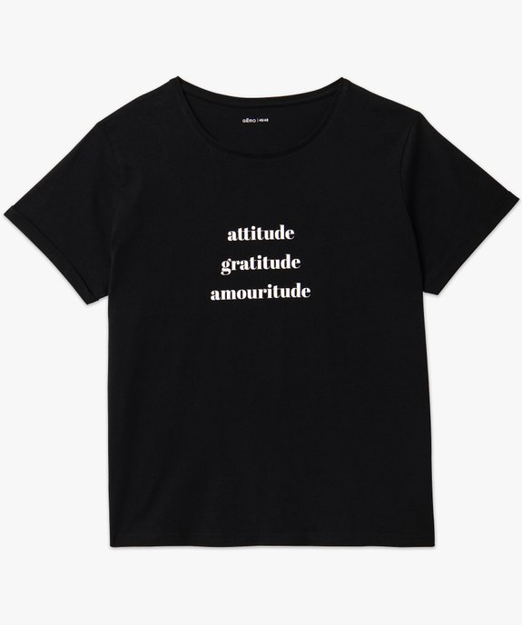 Tee-shirt à manches courtes avec message femme grande taille vue4 - GEMO 4G GT - GEMO