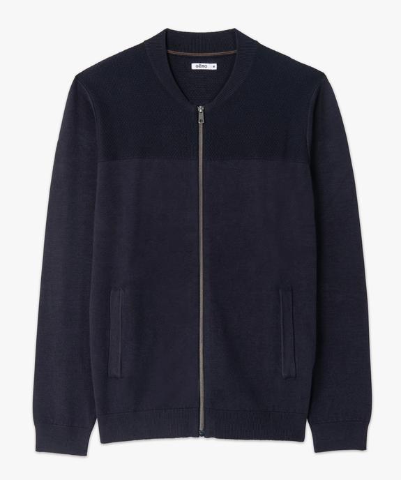 Gilet homme à col rond avec fermeture zippée vue4 - GEMO (HOMME) - GEMO