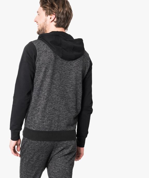 Sweat à capuche et fermeture zippée vue3 - GEMO (HOMME) - GEMO