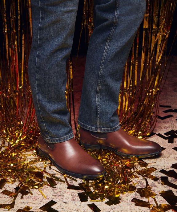 Boots homme Chelsea bout amande dessus lisse vue1 - MARIO BALDANO - GEMO