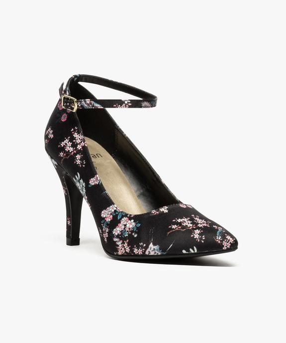 Escarpin fleuri à bride de cheville vue2 - GEMO(URBAIN) - GEMO