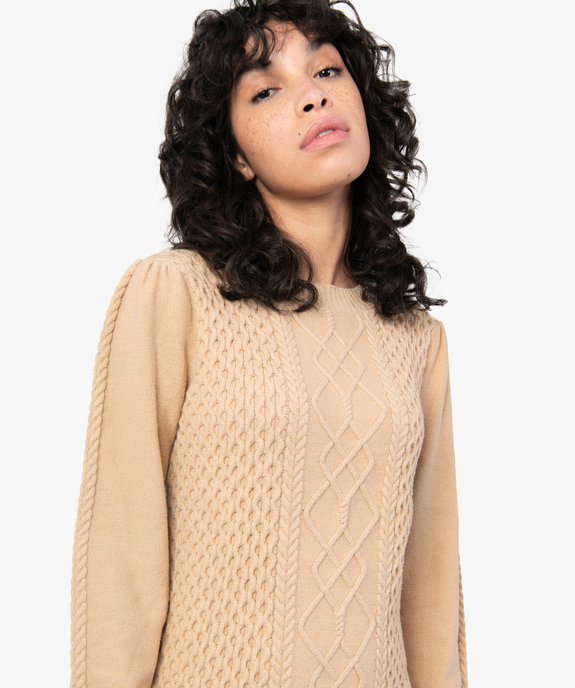 Robe pull femme en maille fantaisie sur l’avant vue2 - GEMO(FEMME PAP) - GEMO