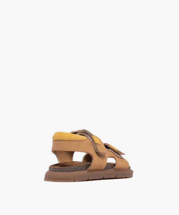Sandales bébé garçon en cuir suédé avec double scratch - NA! vue4 - NA! - GEMO