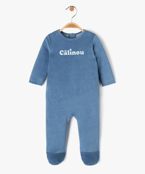 Pyjama dors-bien en velours avec message bébé vue1 - PREMIER PRIX BY GEMO - GEMO