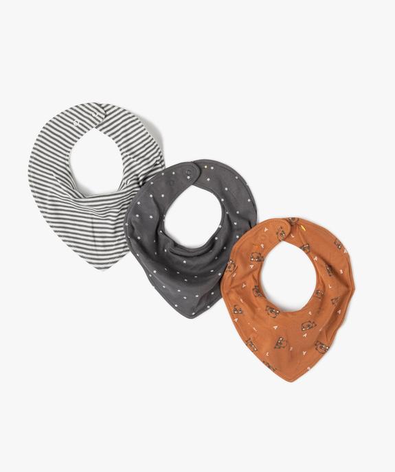 Bavoirs naissance bébé garçon façon bandana (lot de 3) vue1 - GEMO(BB COUCHE) - GEMO