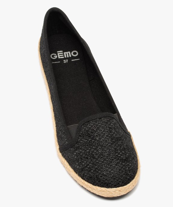 Ballerines femme en toile brodée avec semelle en corde vue5 - GEMO (SPORTSWR) - GEMO