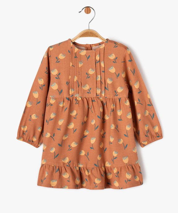 Robe à manches longues à motifs fleuris bébé fille vue1 - GEMO(BEBE DEBT) - GEMO