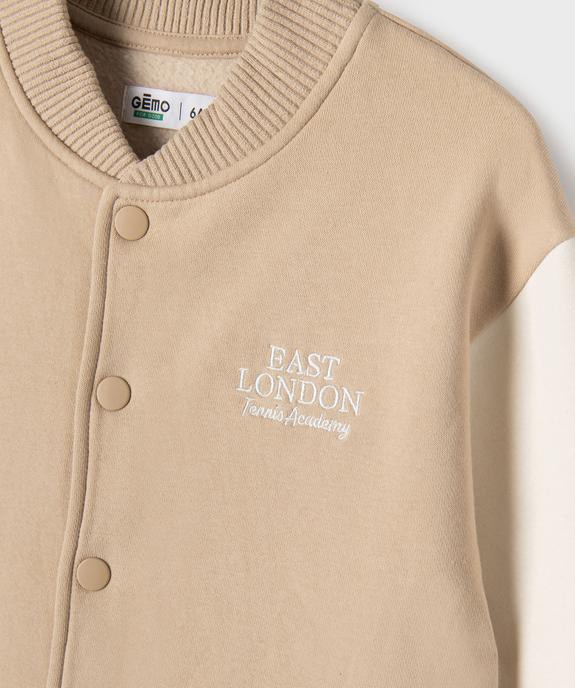 Sweat bicolore à fermeture pressions garçon vue3 - GEMO 4G GARCON - GEMO