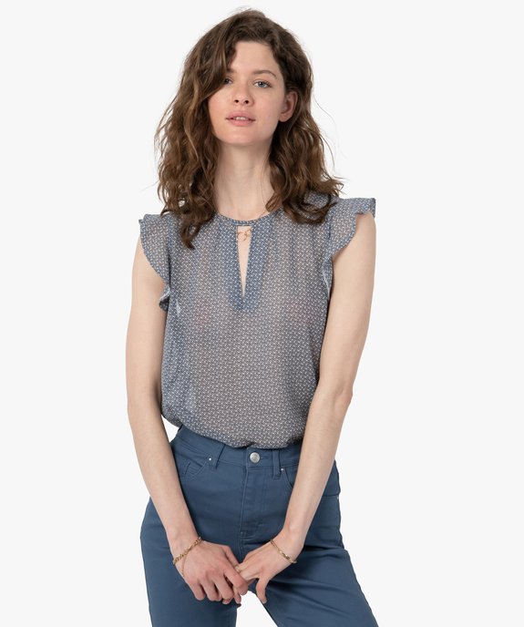 Blouse femme sans manches avec fente sur le décolleté vue1 - GEMO(FEMME PAP) - GEMO