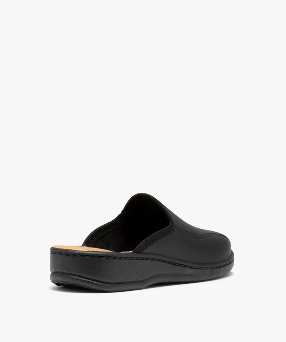Chaussons homme confort mules unies dessus cuir vue4 - GEMO(HOMWR HOM) - GEMO