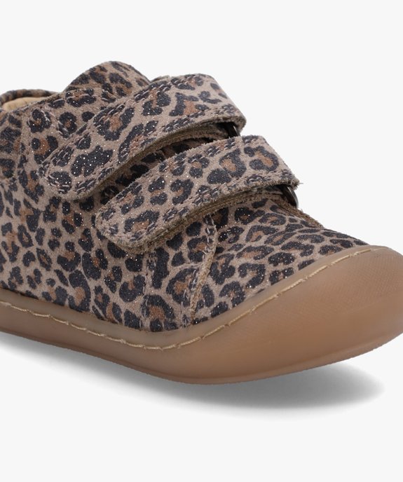 Chaussures premiers pas bébé fille dessus cuir léopard – NA! vue6 - NA! - GEMO