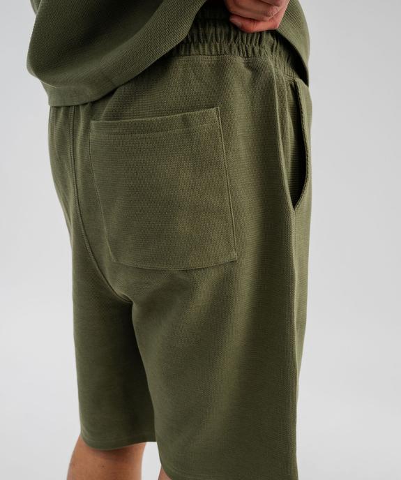 Bermuda en maille de coton texturée homme vue5 - GEMO 4G HOMME - GEMO