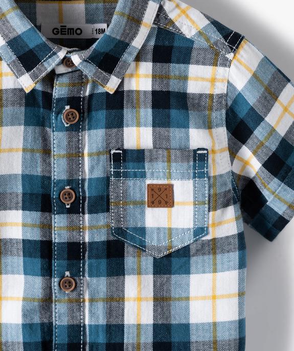 Chemise bébé garçon à manches courtes à carreaux vue2 - GEMO(BEBE DEBT) - GEMO