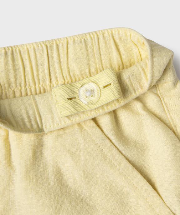 Bermuda en coton lin à taille élastiquée garçon vue4 - GEMO (ENFANT) - GEMO