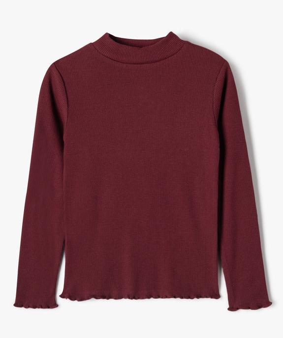 Tee-shirt à manches longues en maille côtelée fille vue1 - GEMO 4G FILLE - GEMO