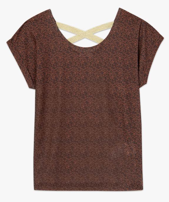 Tee-shirt femme à motifs pailletés et brides croisées dos vue4 - GEMO(FEMME PAP) - GEMO