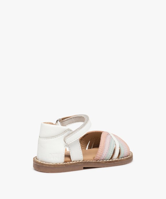 Sandales bébé fille en cuir motif arc-en-ciel – NA! vue4 - NA! - GEMO