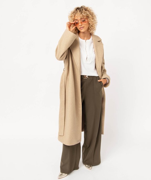 Manteau long aspect drap de laine femme  vue1 - GEMO(FEMME PAP) - GEMO