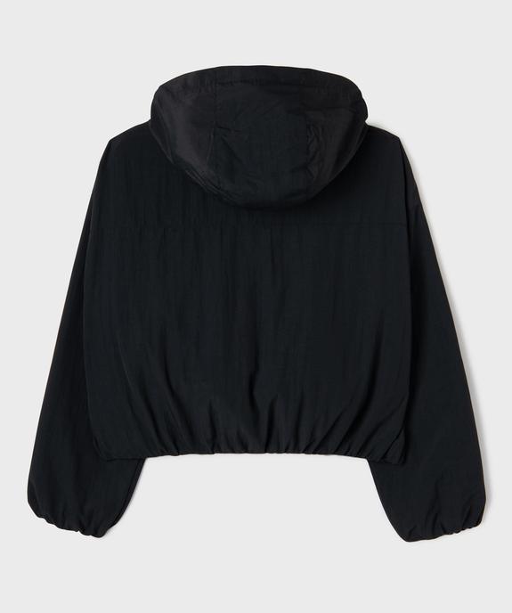 Sweat zippé à capuche coupe courte en matière déperlante fille vue3 - GEMO (JUNIOR) - GEMO