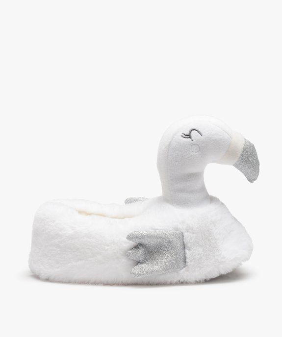 Chaussons femme en volume flamant rose à paillettes vue2 - GEMO(HOMWR FEM) - GEMO