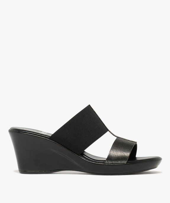 Mules femme compensées à bride élastique et bride fantaisie vue1 - GEMO(URBAIN) - GEMO