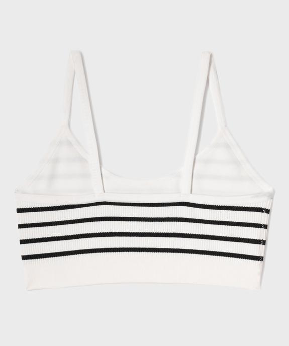 Brassière à fines bretelles en maille côtelée fille vue3 - GEMO 4G FILLE - GEMO