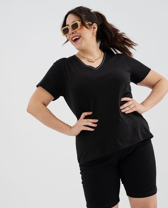 Tee-shirt manches courte à col V femme grande taille vue6 - GEMO (G TAILLE) - GEMO