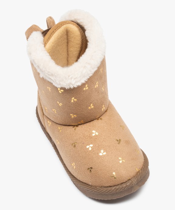 Boots fourrées fille en suédine motif métallisé - LuluCastagnette vue5 - LULU CASTAGNETT - GEMO