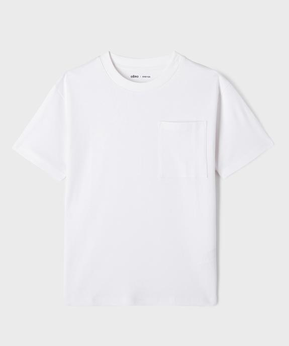 Tee-shirt manches courtes en jersey de coton à poche poitrine garçon vue1 - GEMO (JUNIOR) - GEMO